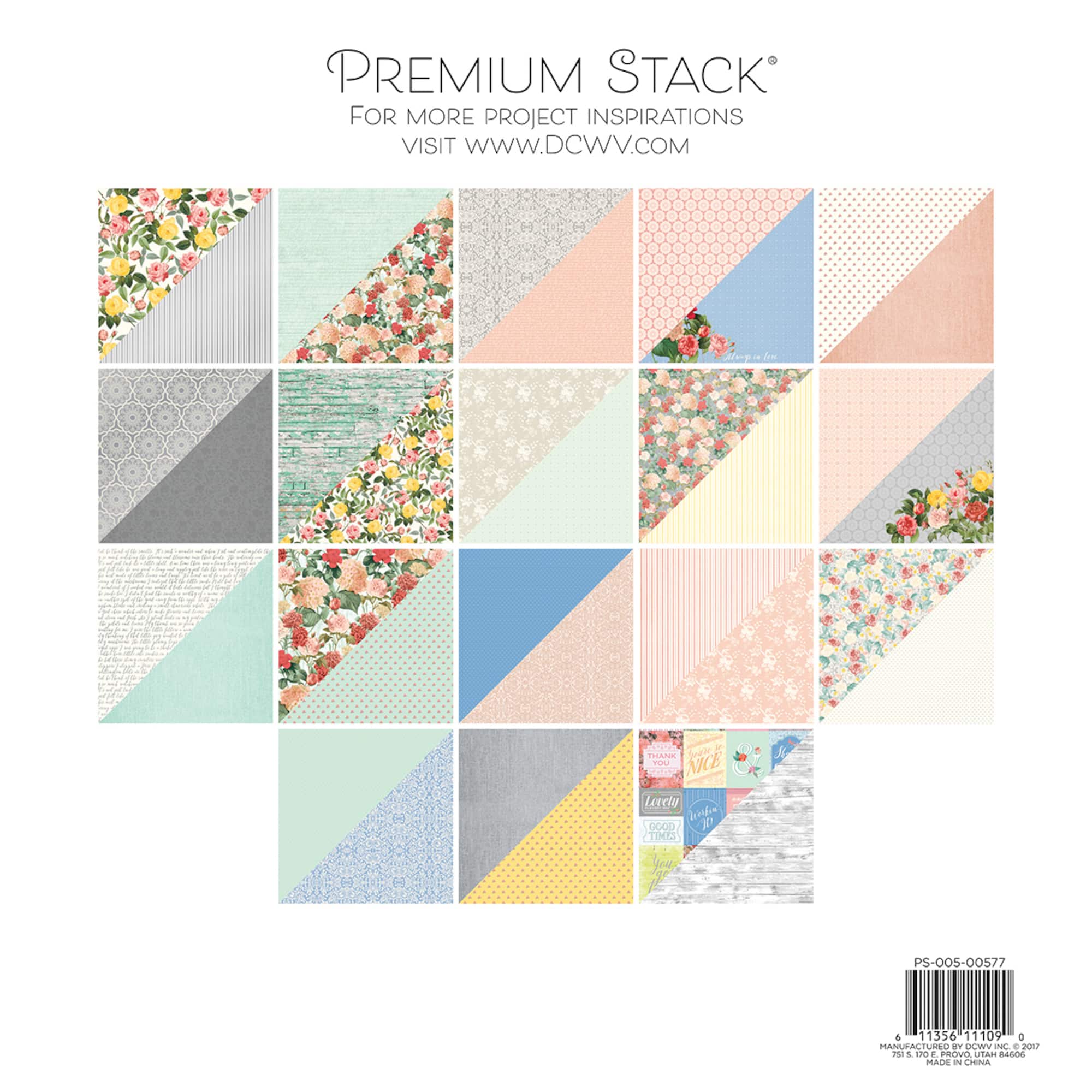 DCWV® 12" x 12" Country Floral Double‑Sided Cardstock Stack, 36 Sheets